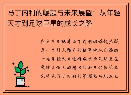 马丁内利的崛起与未来展望：从年轻天才到足球巨星的成长之路